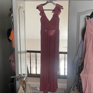 Trixxi Mauve Maxi PANTS with Ruffle Sleeves